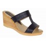 Papuci dama din piele naturala cu platforme de 7cm Negru PAP300NBOX